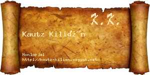 Kautz Kilián névjegykártya